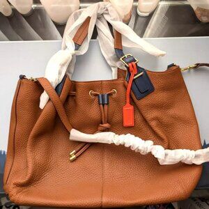 Coach Leather Satchel Top-Handel Handbag With Detachable Strap - Saddle